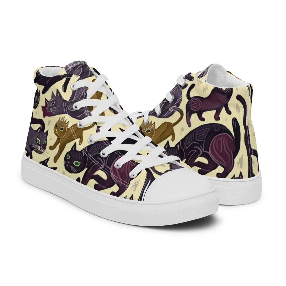 Whisker Nocturne on Men's High Top Canvas Shoes — Right