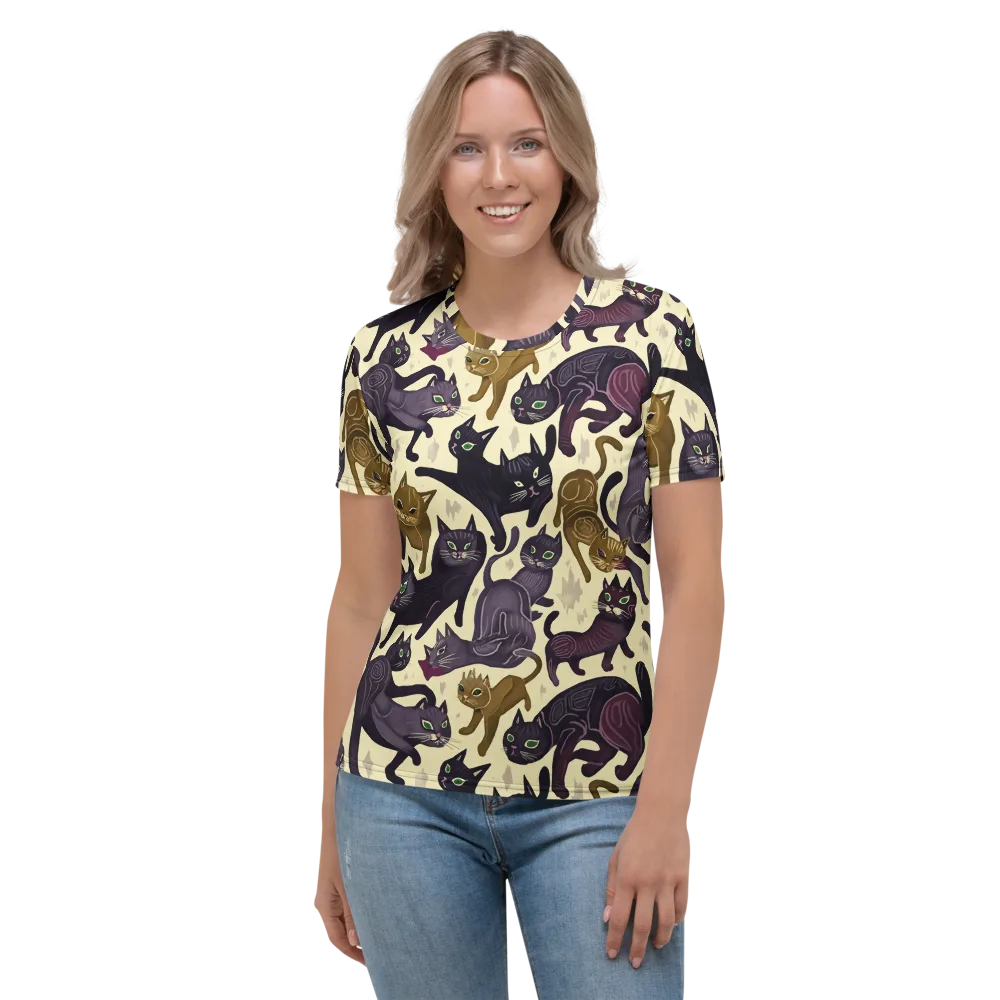 Whisker Nocturne on Women's Crew Neck T-Shirt — Front