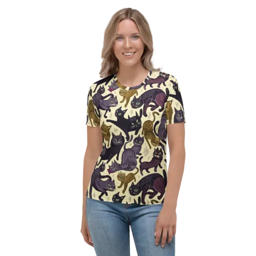 Whisker Nocturne on a Women's Crew Neck T-Shirt
