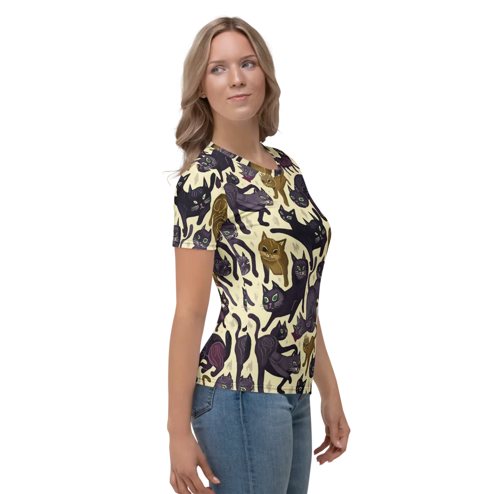 Whisker Nocturne on Women's Crew Neck T-Shirt — Right