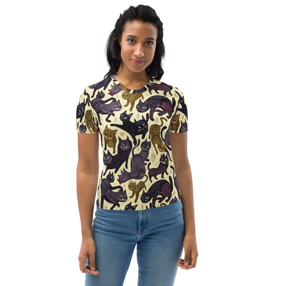 Whisker Nocturne on Women's Crew Neck T-Shirt — Front