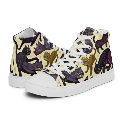 Whisker Nocturne on a Women's High Top Canvas Shoes