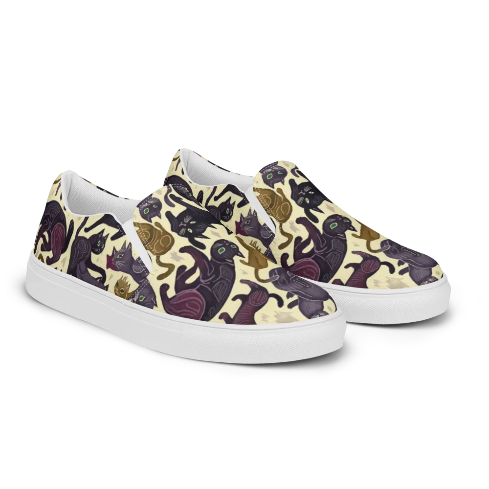 Whisker Nocturne on Men's Slip-On Canvas Shoes — Right Front