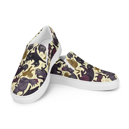 Whisker Nocturne on a Men's Slip-On Canvas Shoes
