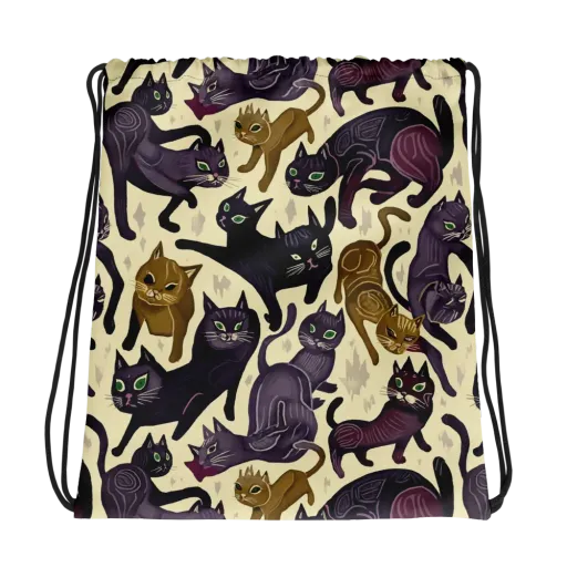 Whisker Nocturne on a Drawstring Bag