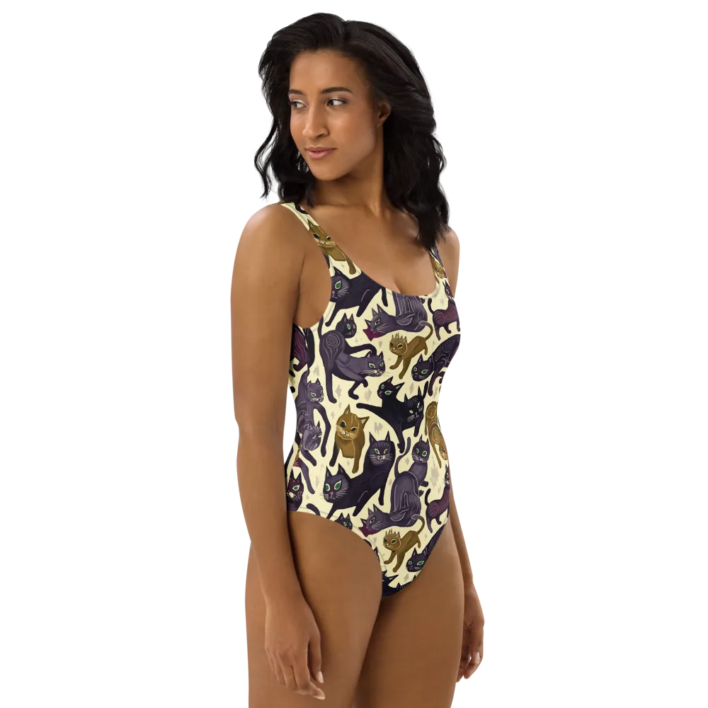 Whisker Nocturne on One-Piece Swimsuit — Right