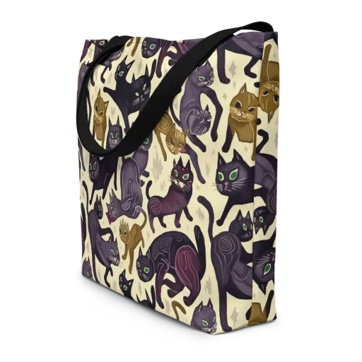 Whisker Nocturne on a Large Tote Bag W/ Pocket