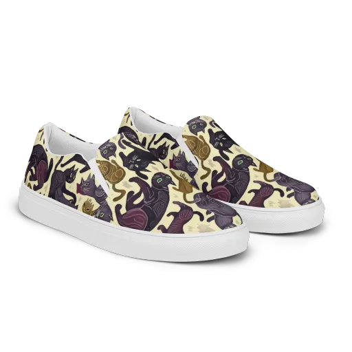 Whisker Nocturne on a Women's Slip-On Canvas Shoes