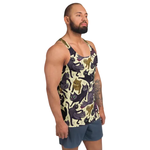 Whisker Nocturne on a Men's Tank Top