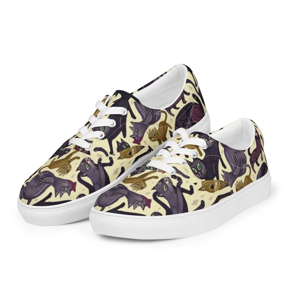 Whisker Nocturne on Men's Lace-Up Canvas Shoes — Left Front