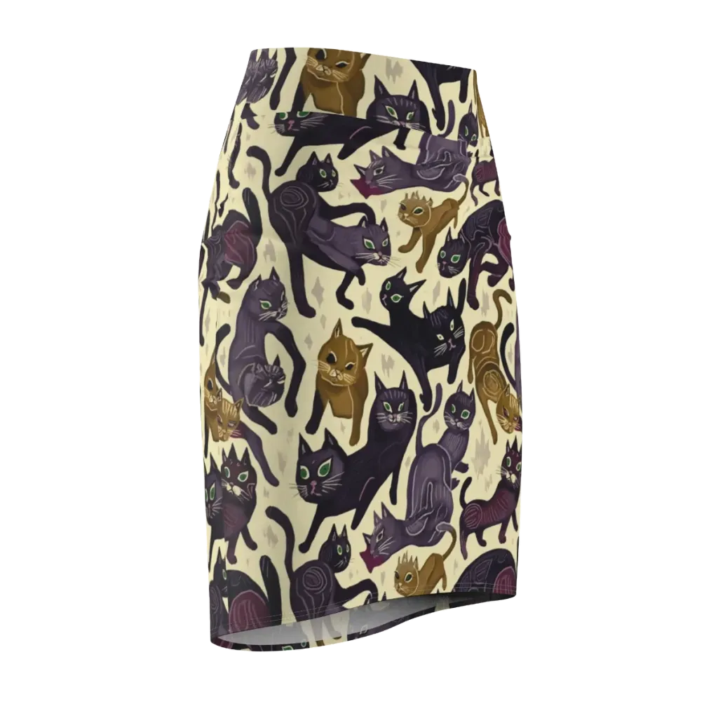 Whisker Nocturne on Pencil Skirt — Front Side