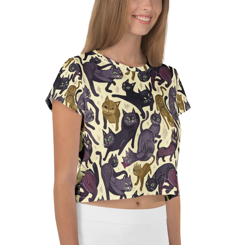 Whisker Nocturne on Crop Tee — Right
