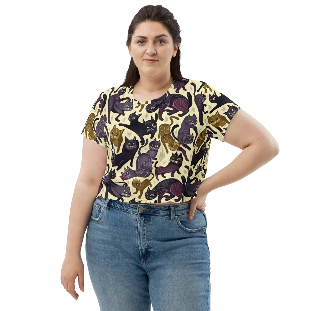Whisker Nocturne on Crop Tee — Front