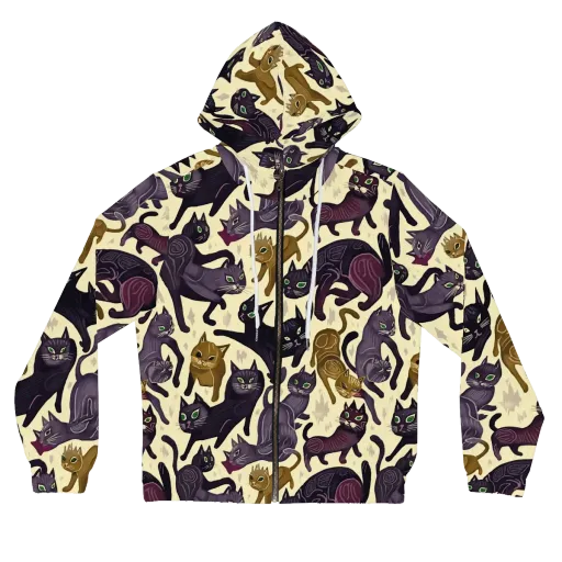 Whisker Nocturne on a Women's Full-Zip Hoodie