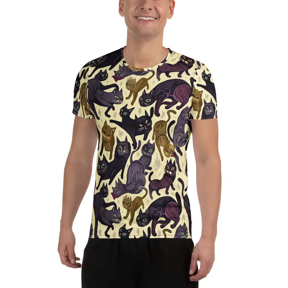 Whisker Nocturne on Men's Athletic T-Shirt — Front