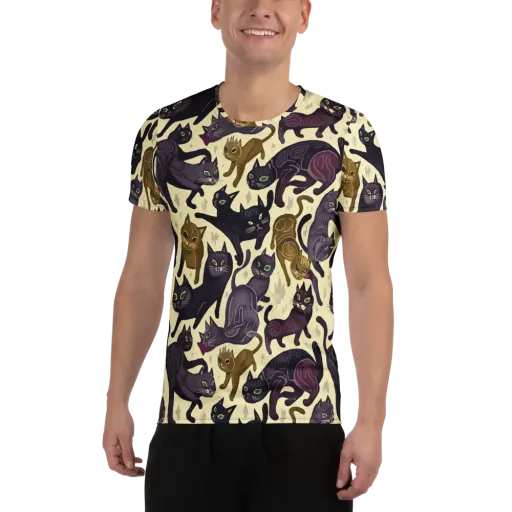 Whisker Nocturne on a Men's Athletic T-Shirt