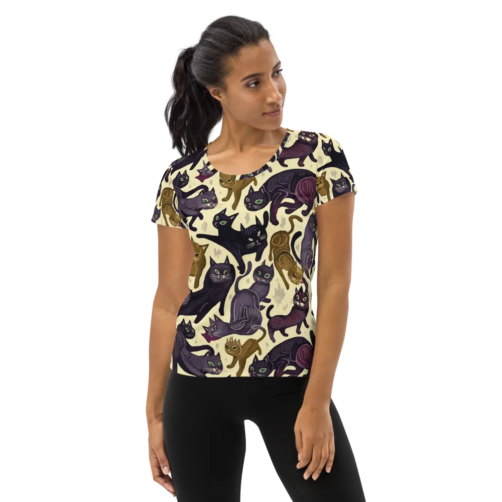 Whisker Nocturne on Women's Athletic T-Shirt — Front