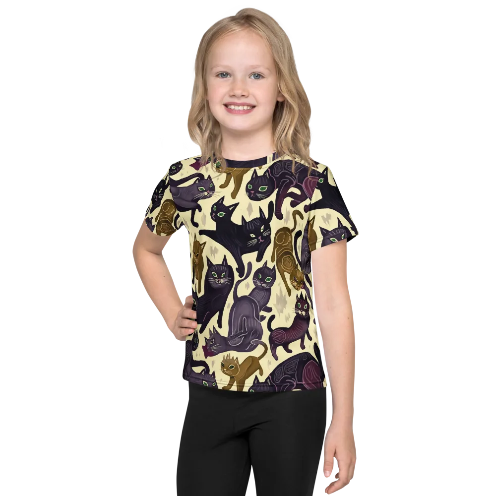 Whisker Nocturne on Kids Crew Neck T-Shirt — Front