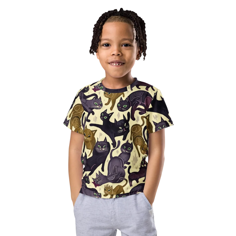 Whisker Nocturne on Kids Crew Neck T-Shirt — Front