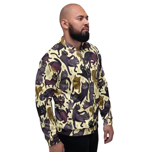 Whisker Nocturne on a Bomber Jacket