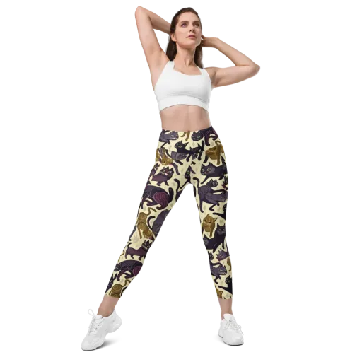 Whisker Nocturne on a Leggings with Pockets