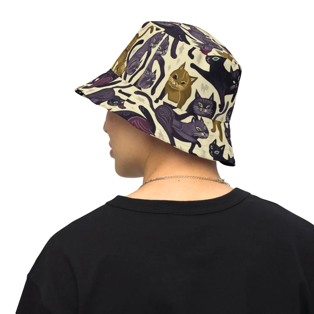 Whisker Nocturne on Reversible Bucket Hat — Back Inside