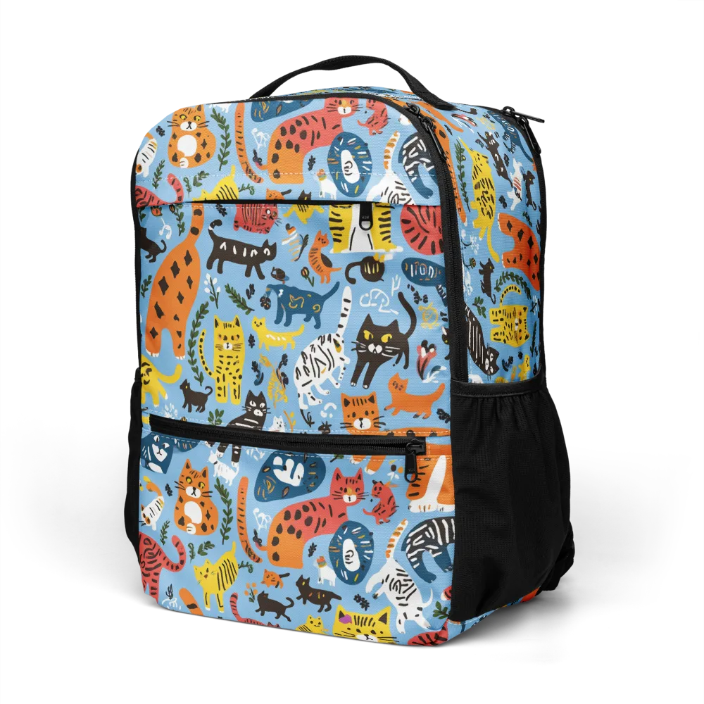 Feline Fiesta on Utility Backpack — Left Front