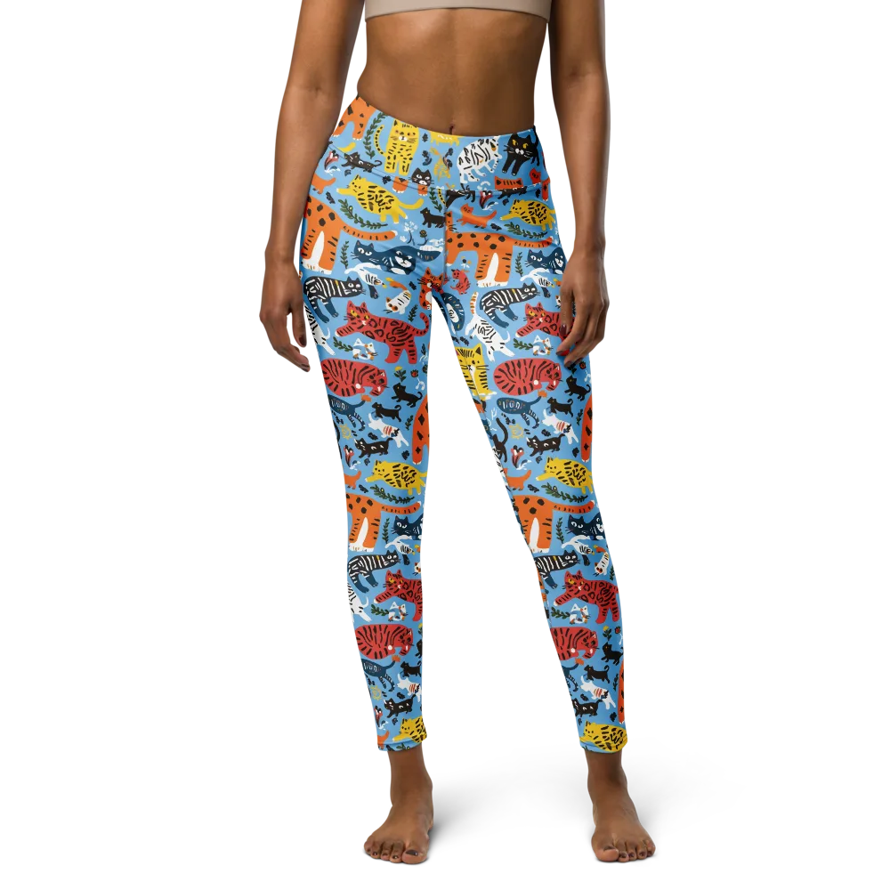 Feline Fiesta on Yoga Leggings — Front