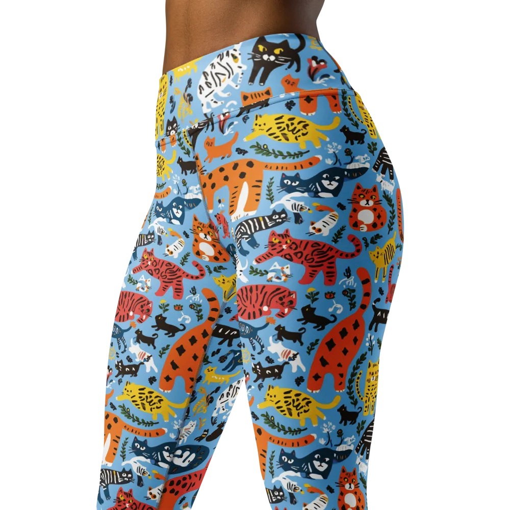 Feline Fiesta on Yoga Leggings — Left Front