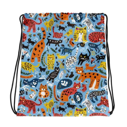 Feline Fiesta on a Drawstring Bag