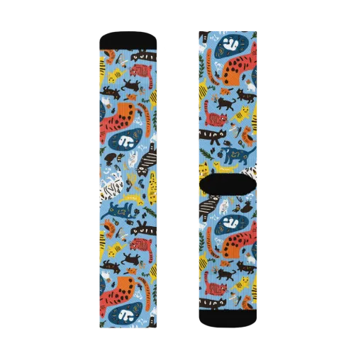 Feline Fiesta on a Socks