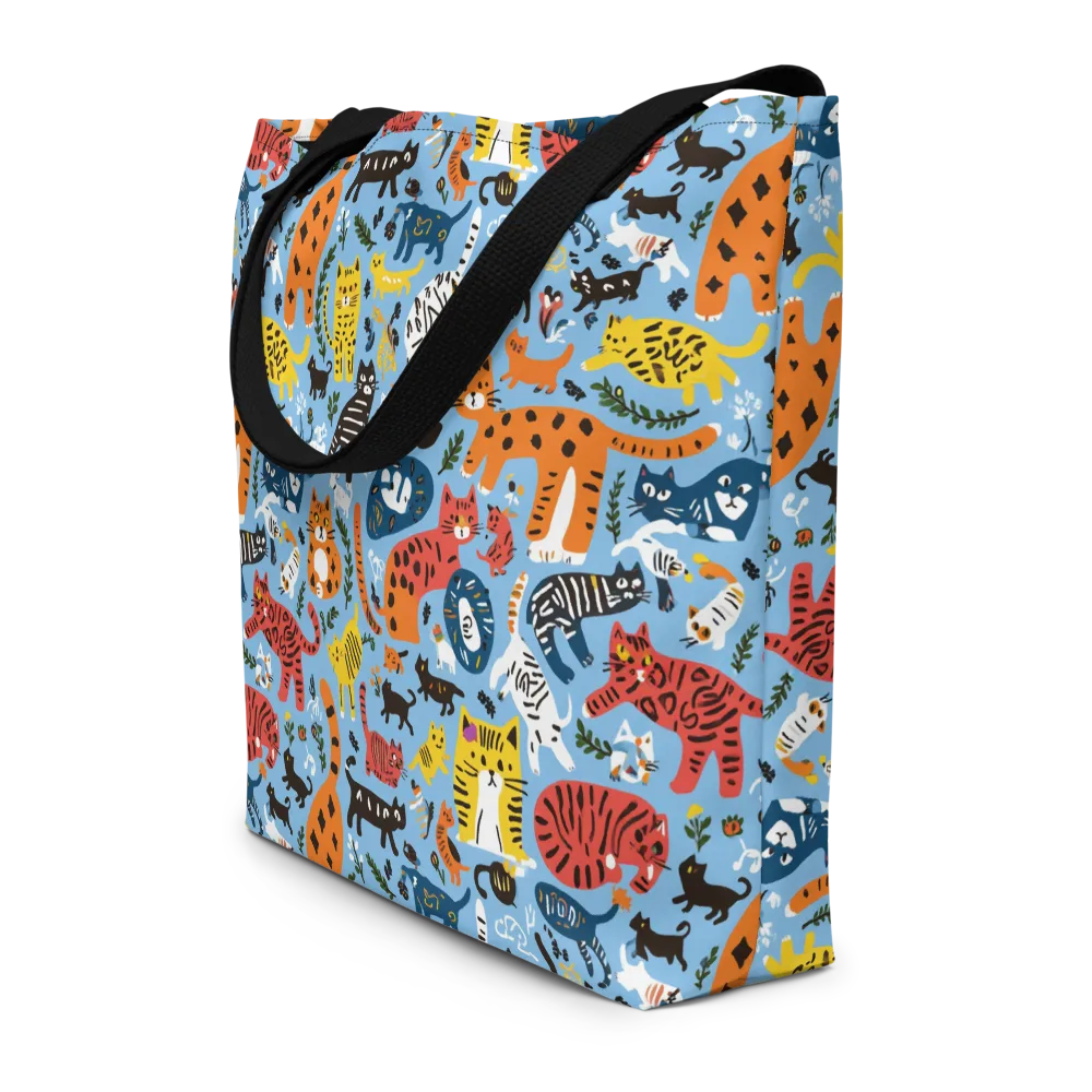 Feline Fiesta on Large Tote Bag W/ Pocket — Front