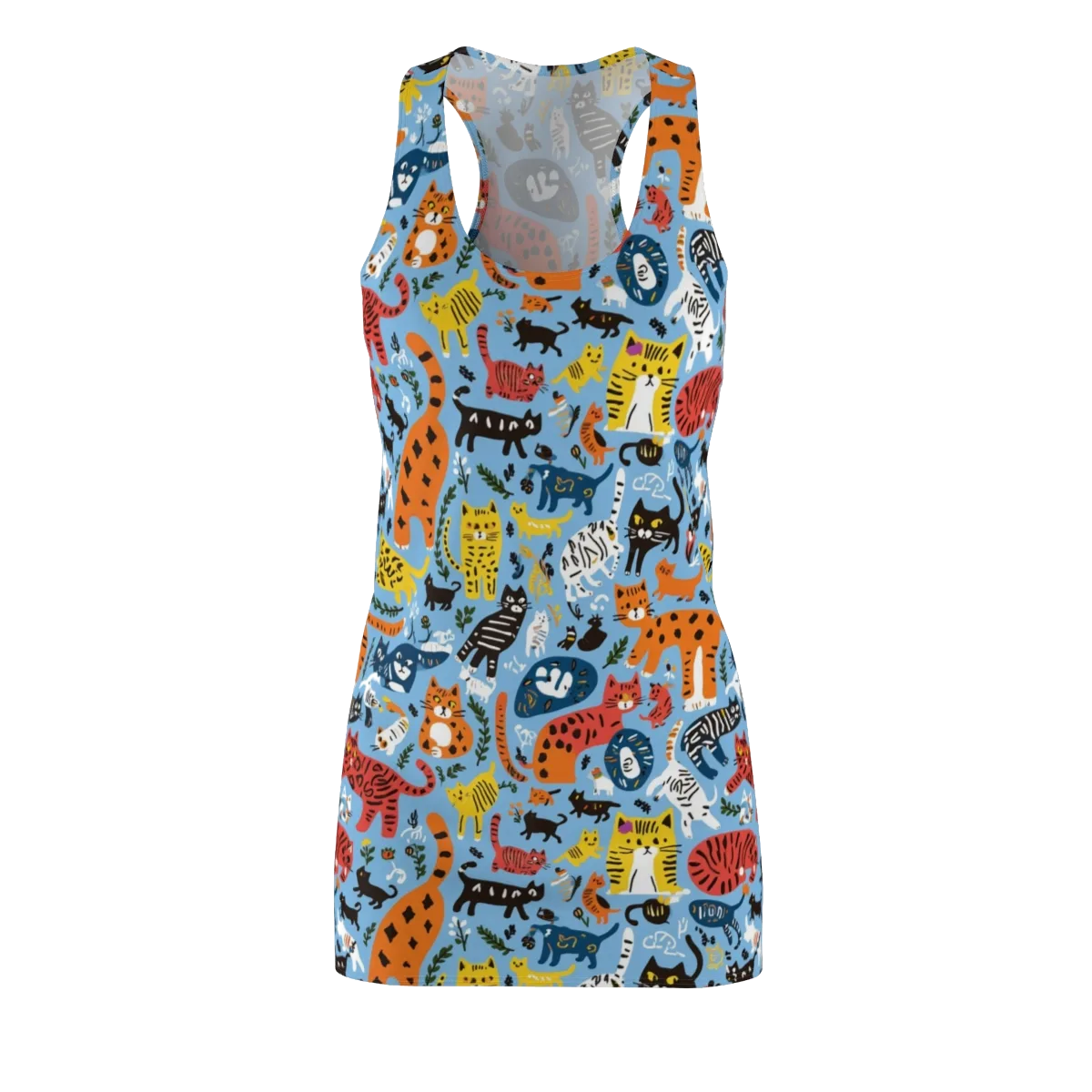 Feline Fiesta on Racerback Dress — Front