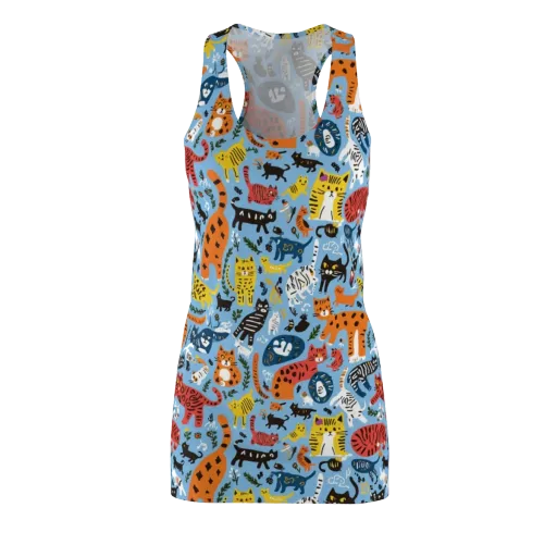 Feline Fiesta on a Racerback Dress
