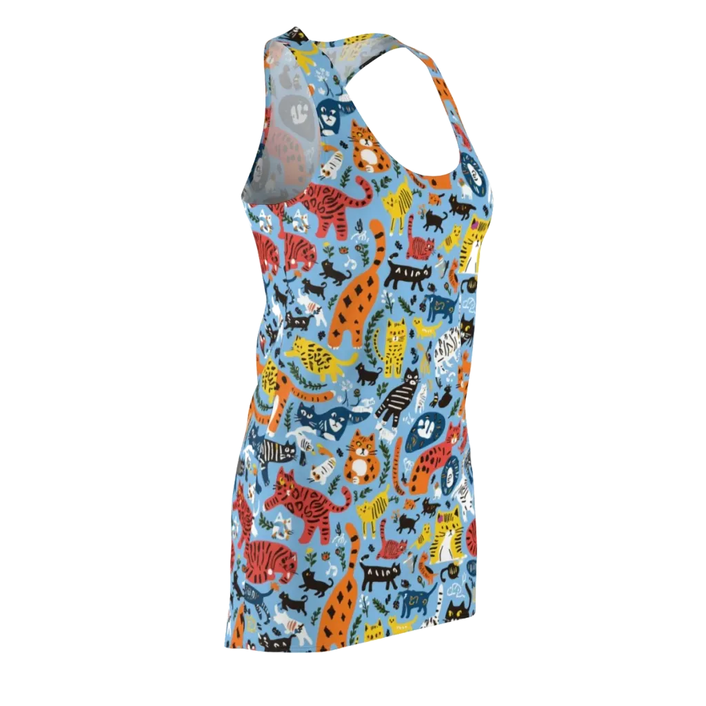 Feline Fiesta on Racerback Dress — Front Side