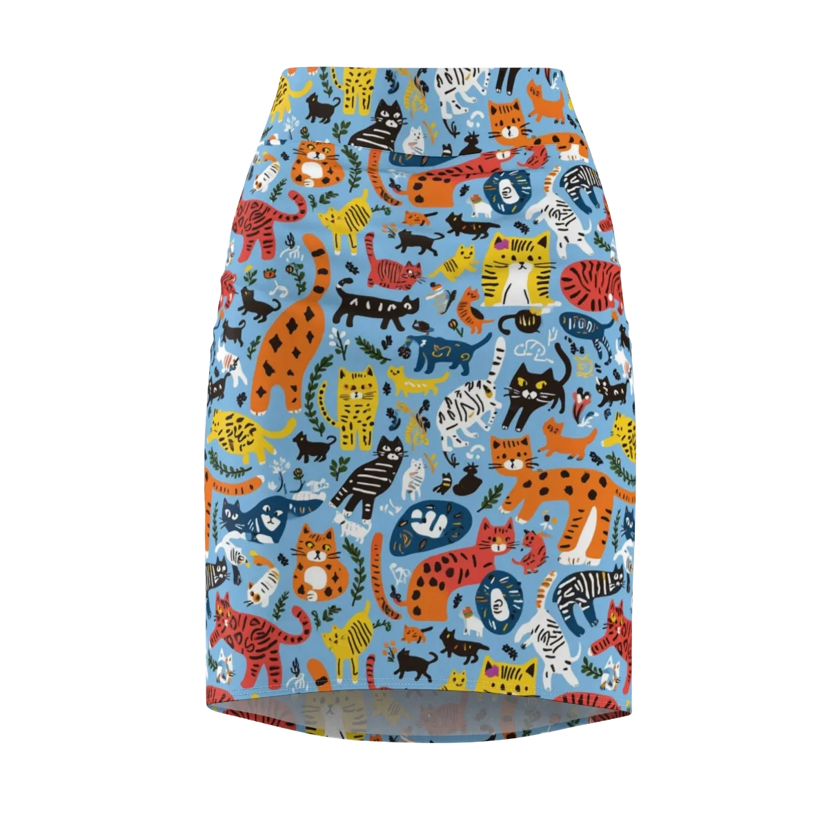 Feline Fiesta on Pencil Skirt — Front