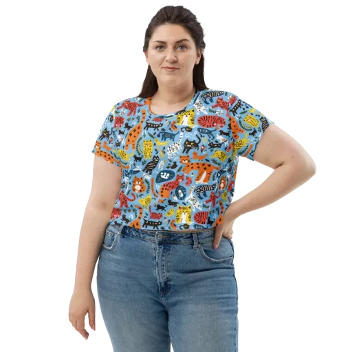 Feline Fiesta on a Crop Tee