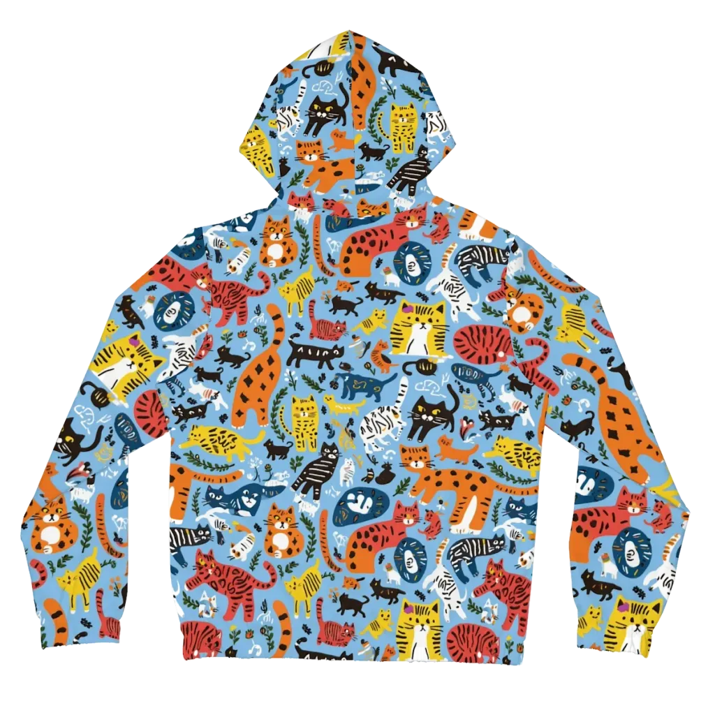 Feline Fiesta on Women's Full-Zip Hoodie — Back