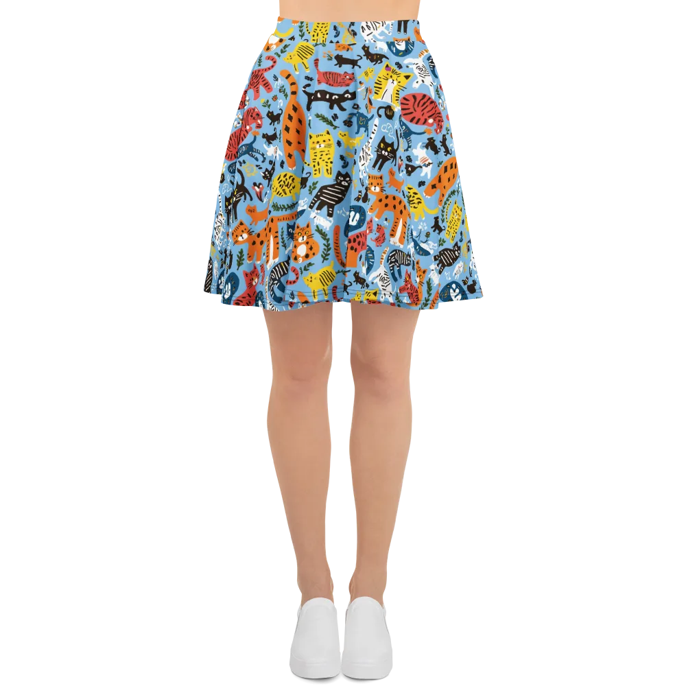 Feline Fiesta on Skater Skirt — Front