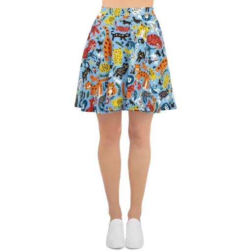 Feline Fiesta on a Skater Skirt