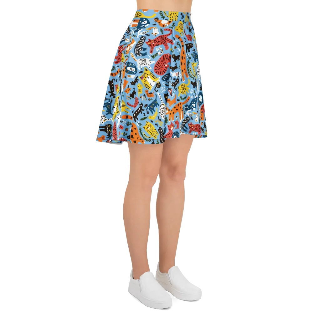 Feline Fiesta on Skater Skirt — Right