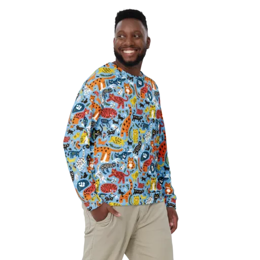 Feline Fiesta on a Sweatshirt