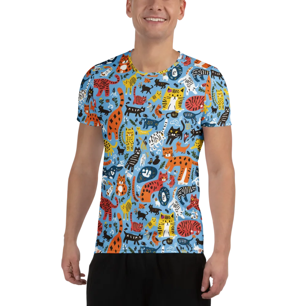 Feline Fiesta on Men's Athletic T-Shirt — Front