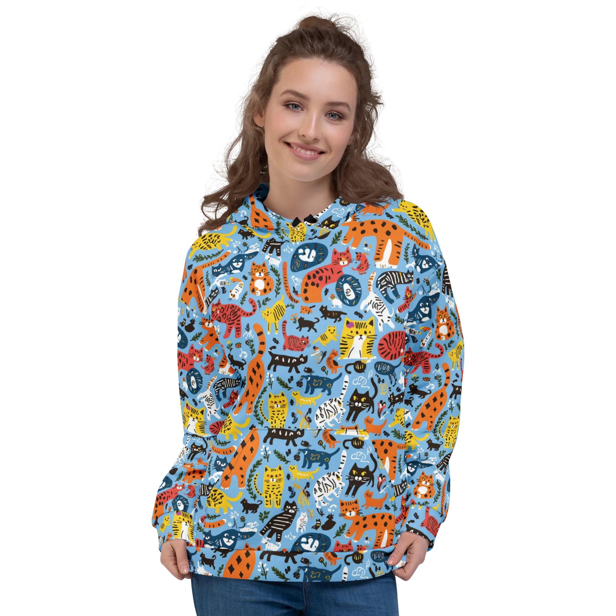 Feline Fiesta on Hoodie — Front