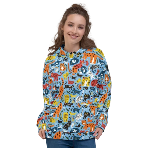Feline Fiesta on a Hoodie