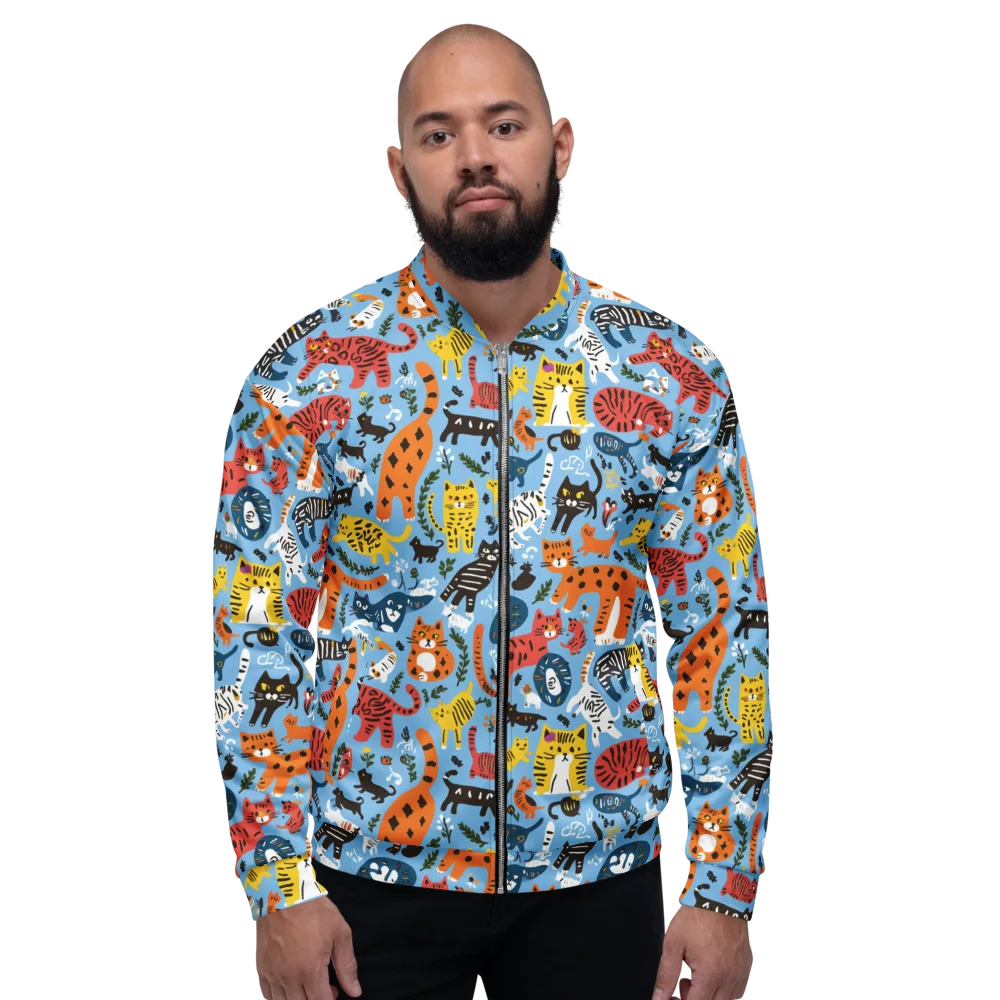 Feline Fiesta on Bomber Jacket — Front