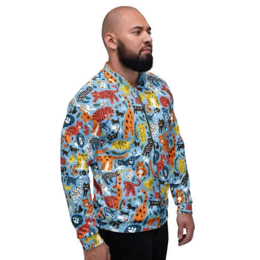 Feline Fiesta on a Bomber Jacket