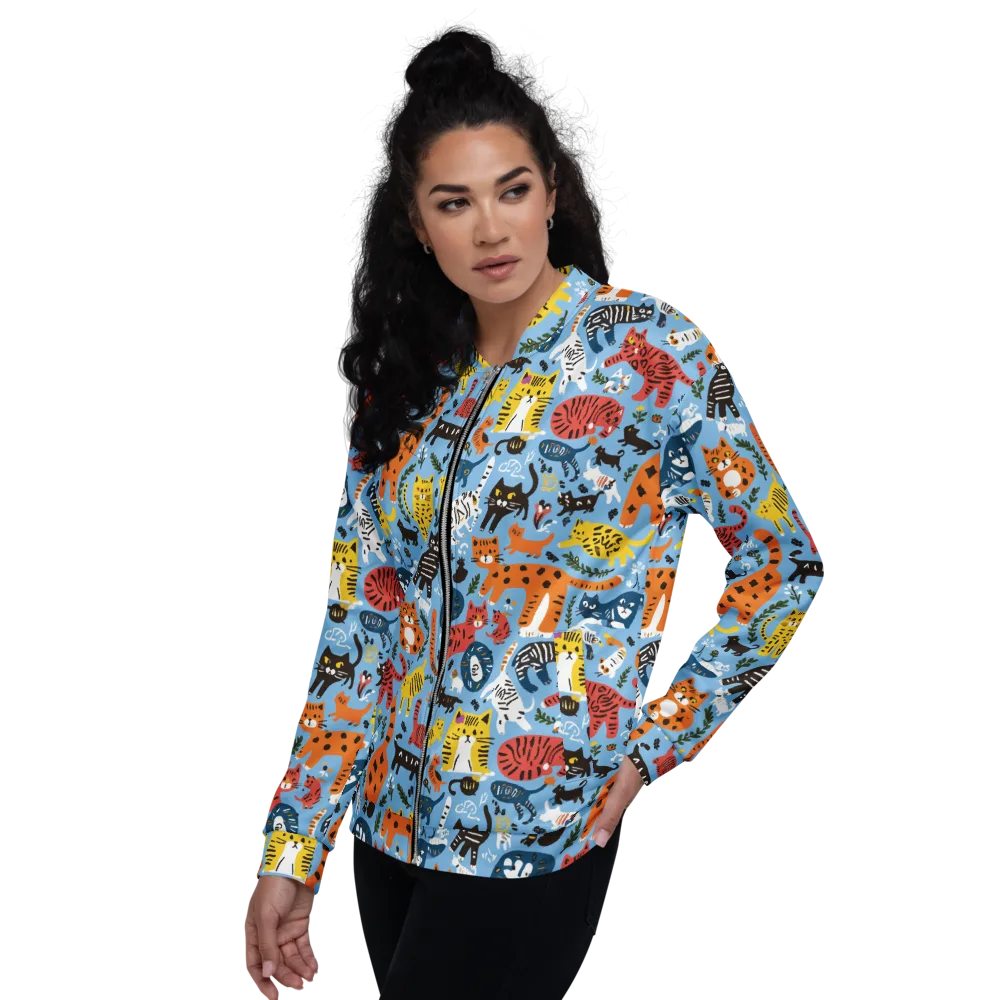 Feline Fiesta on Bomber Jacket — Left