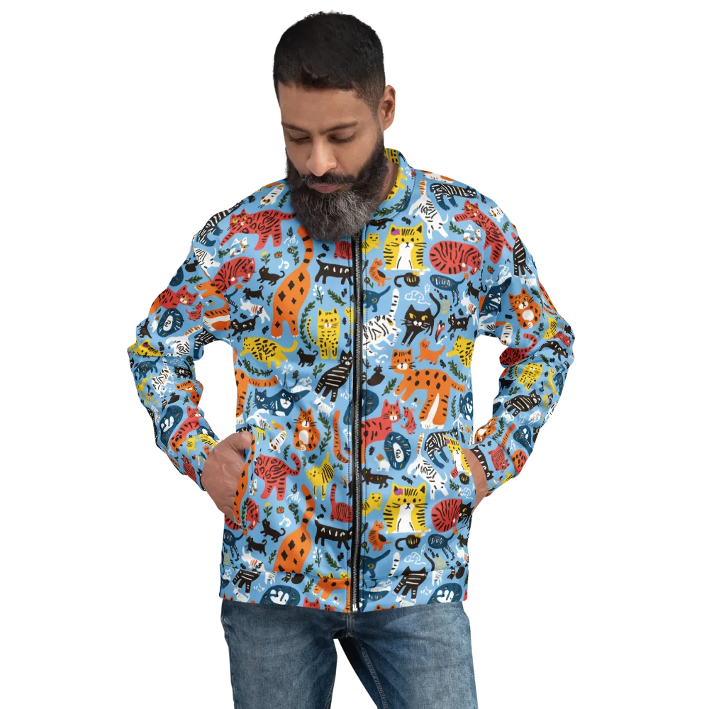 Feline Fiesta on Bomber Jacket — Front
