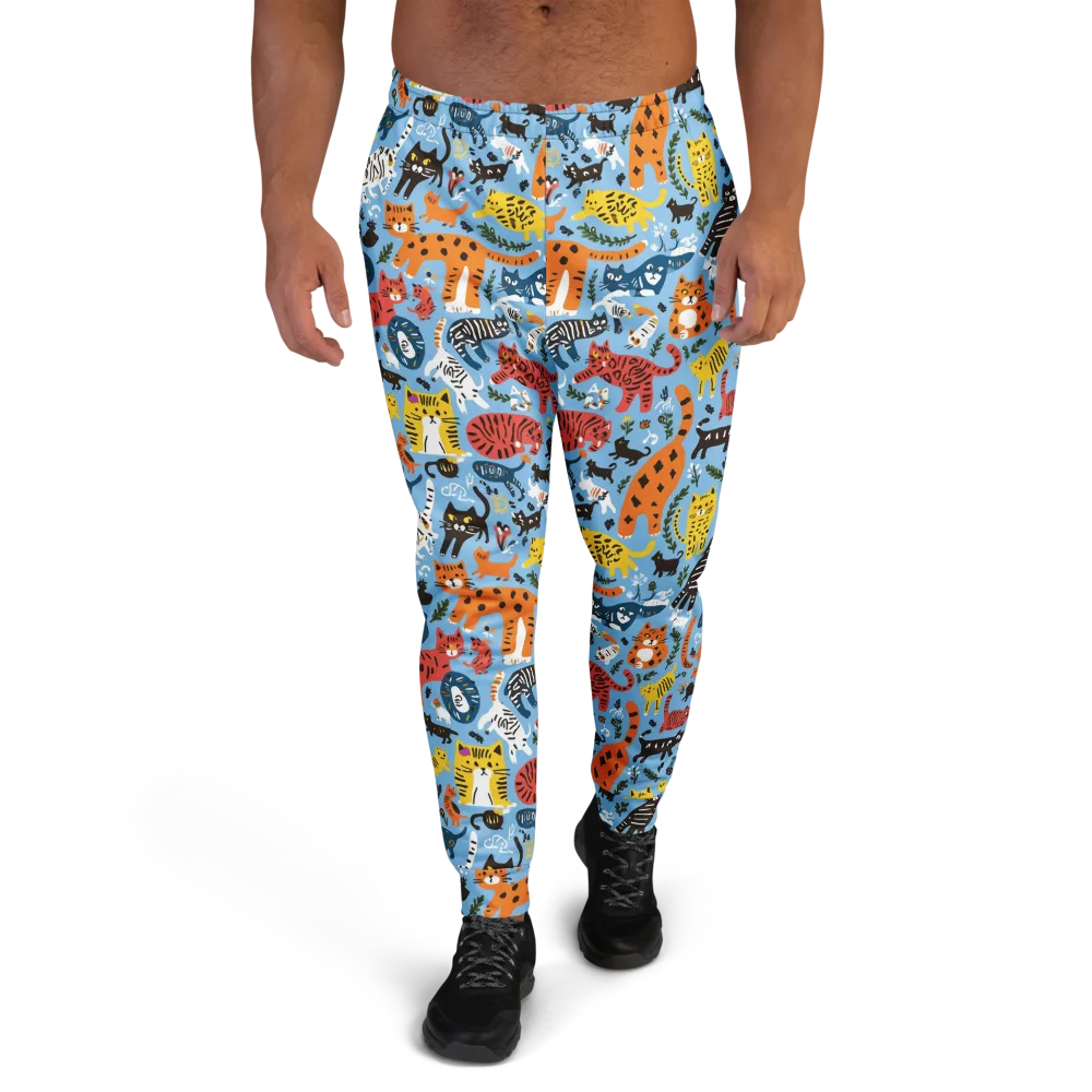 Feline Fiesta on Men's Joggers — Front